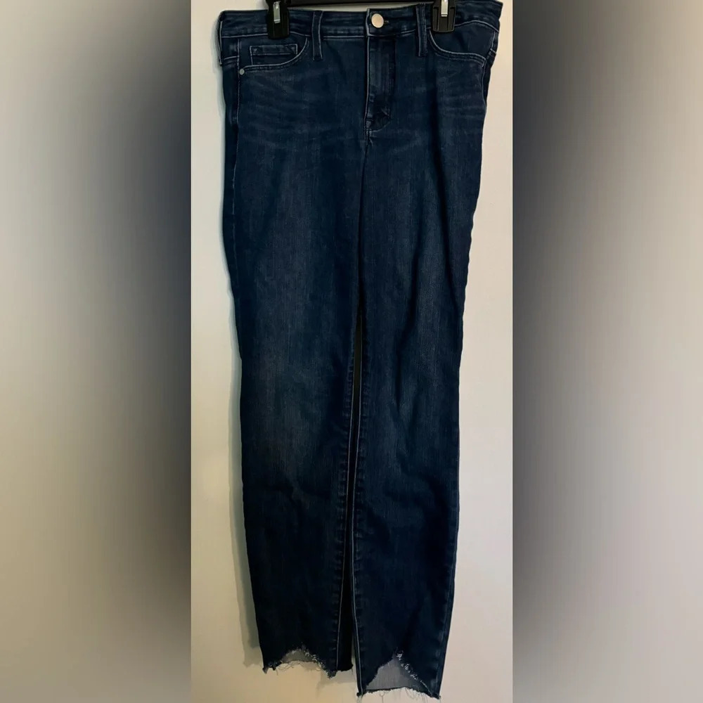 Athleta Womens Slim Sz 2 Cut Frayed Hemline‎ Sculptek Skinny Ankle Dark Wash